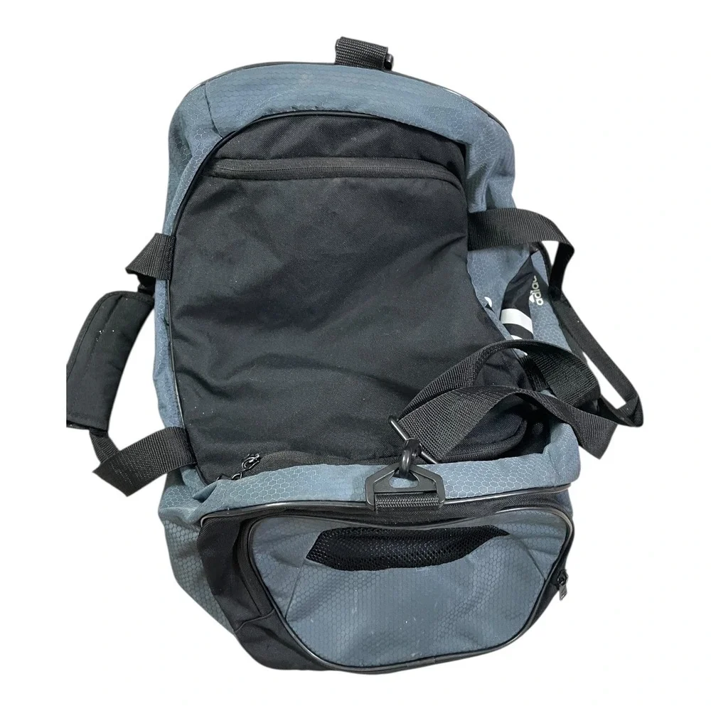Adidas Black Gray‎ Duffle Bag Gym Sports Travel Carry On Weekend Zip